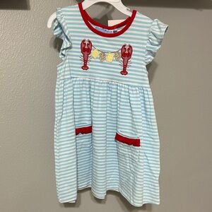 Trotter Street Crawfish Appliqué Pocket Dress